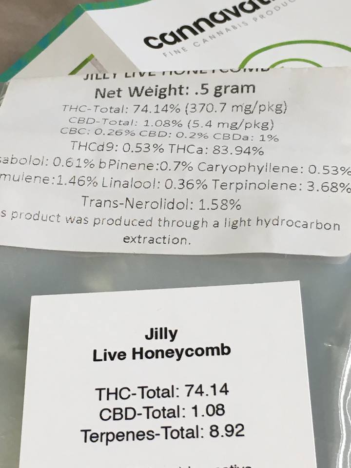 Jilly bean honeycomb test results composition