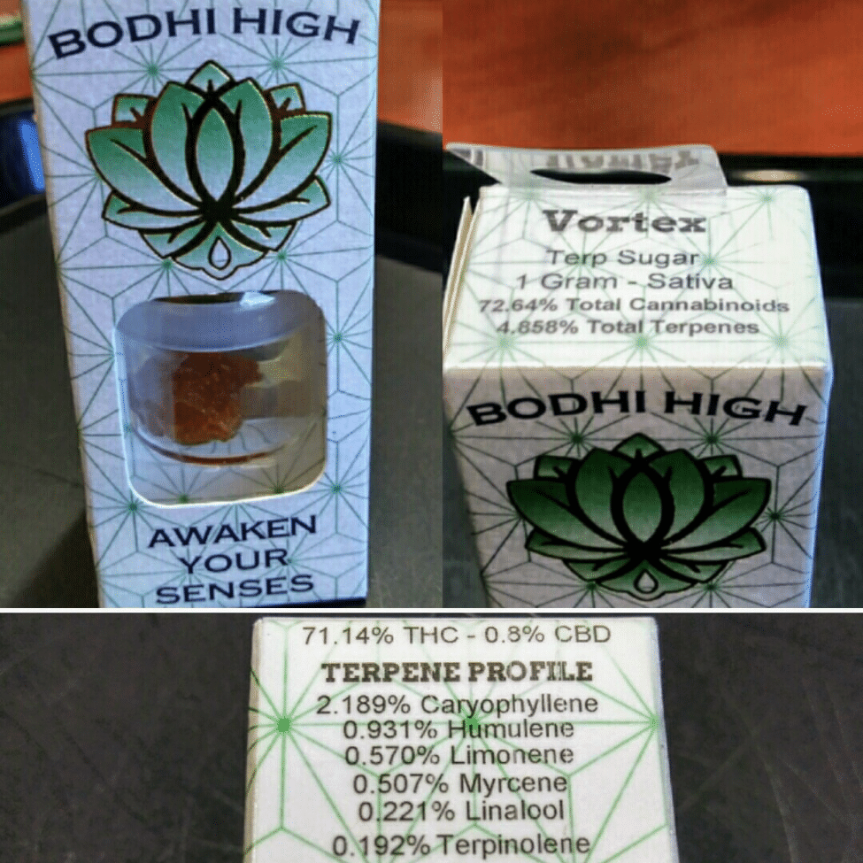 Bodhi High Vortex Terp Sugar packaging