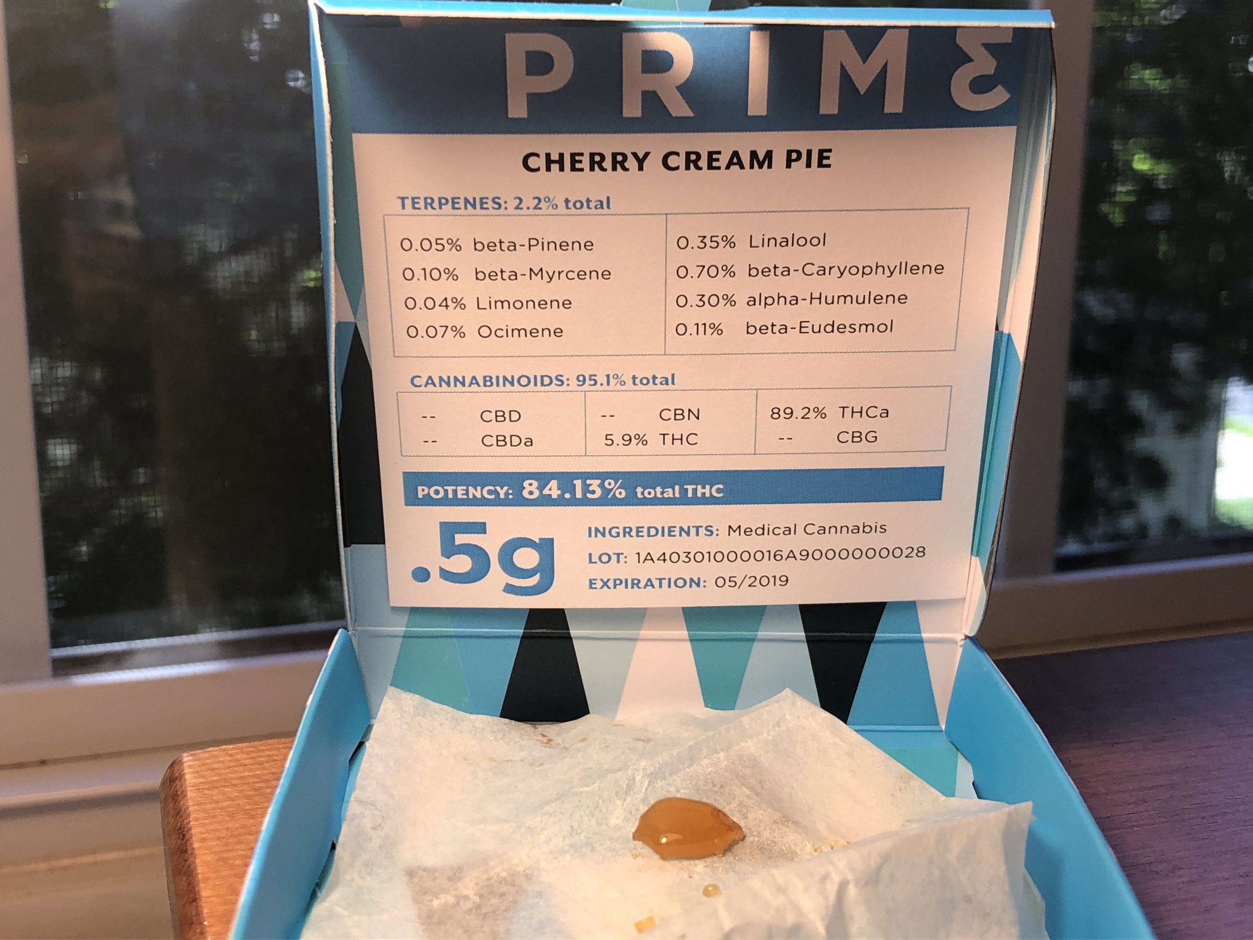 Cherry Cream Pie Shatter test results